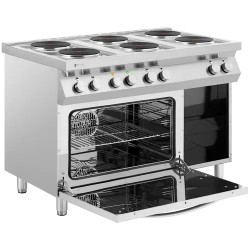 Royal Catering Elektroherd Gastro sähköliesi 15600 W, 6 levyä, kiertoilmauuni ja alakaappi