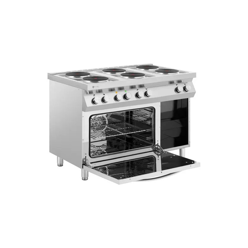 Royal Catering Elektroherd Gastro sähköliesi 15600 W, 6 levyä, kiertoilmauuni ja alakaappi