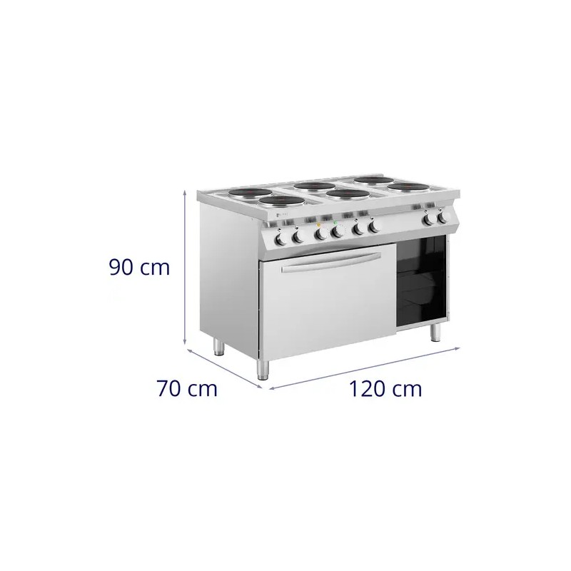 Royal Catering Elektroherd Gastro sähköliesi 15600 W, 6 levyä, kiertoilmauuni ja alakaappi