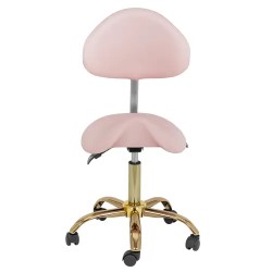 Satulatuoli selkänojalla 51-65 cm 150 kg vaaleanpunainen/kulta