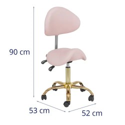 Satulatuoli selkänojalla 51-65 cm 150 kg vaaleanpunainen/kulta