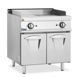 Royal Catering sähkögrillilevy alakaapilla 10 8 kW sileä ja uritettu pinta