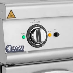 Royal Catering sähkögrillilevy alakaapilla 10,8 kW sileä ja uritettu pinta