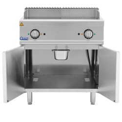 Royal Catering sähkögrillilevy alakaapilla 10,8 kW sileä ja uritettu pinta