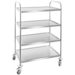 Royal Catering tarjoiluvaunu ruostumattomasta teräksestä 4 hyllyä 82 x 50 cm