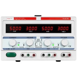 Laboratorion virtalähde S-LS-74 300 W 2 x 0-30 V/0-5 A ja 1 x 0-5 V/3 A DC
