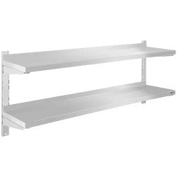 Royal Catering RCWR 140 2 seinähylly 2 tasoa 140 x 30 cm ruostumaton teräs