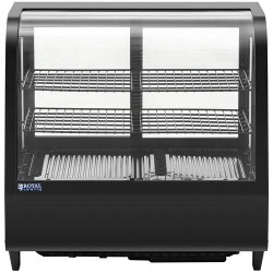 Royal Catering RCCC-100-BT kylmävitriini 100 l, 3 tasoa, musta