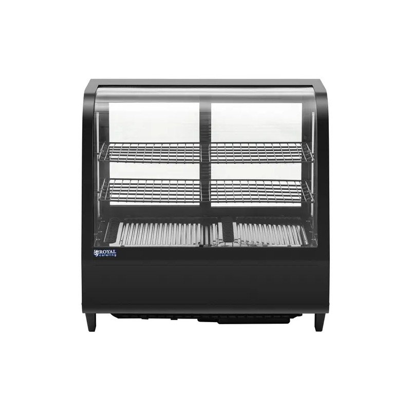 Royal Catering RCCC-100-BT kylmävitriini 100 l, 3 tasoa, musta