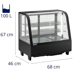 Royal Catering RCCC-100-BT kylmävitriini 100 l, 3 tasoa, musta
