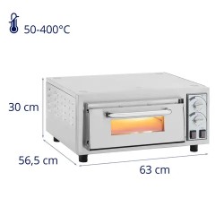 Royal Catering sähköinen pizzauuni 40 cm 2400 W tulenkestävällä kivellä