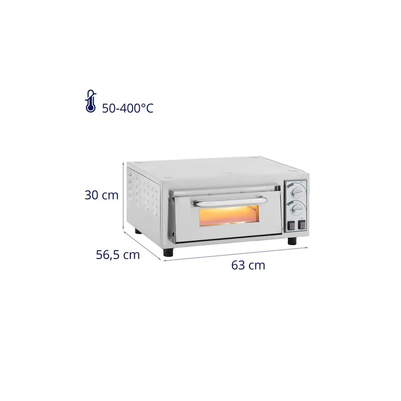 Royal Catering sähköinen pizzauuni 40 cm 2400 W tulenkestävällä kivellä