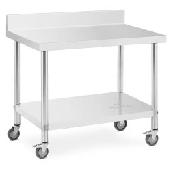 Royal Catering ruostumaton teräspöytä pyörillä 70 x 100 cm 155 kg