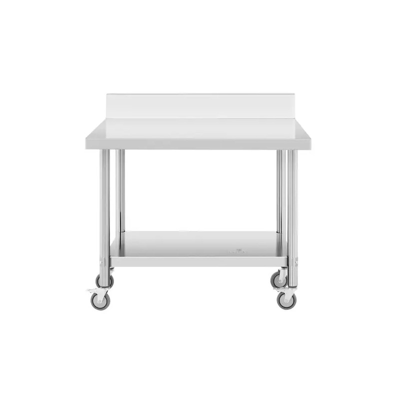 Royal Catering ruostumaton teräspöytä pyörillä 70 x 100 cm, 155 kg