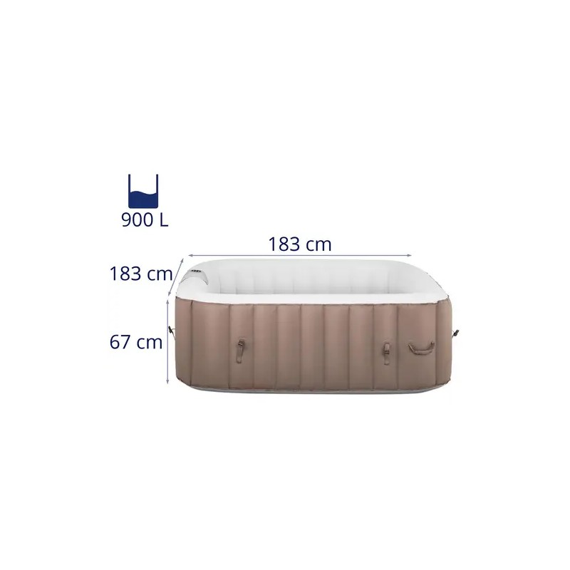 Täytettävä poreallas 900 l, 6 henkilöä, 130 suutinta, beige/valkoinen