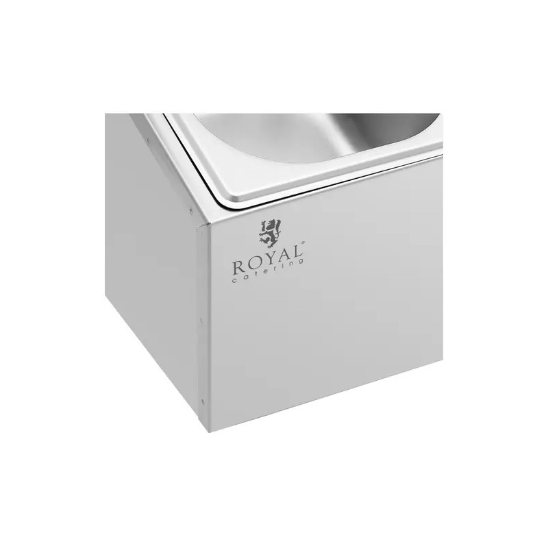 Royal Catering GN-teline 6 kpl GN 1/6 säiliötä kansilla 9,6 l ruostumaton teräs
