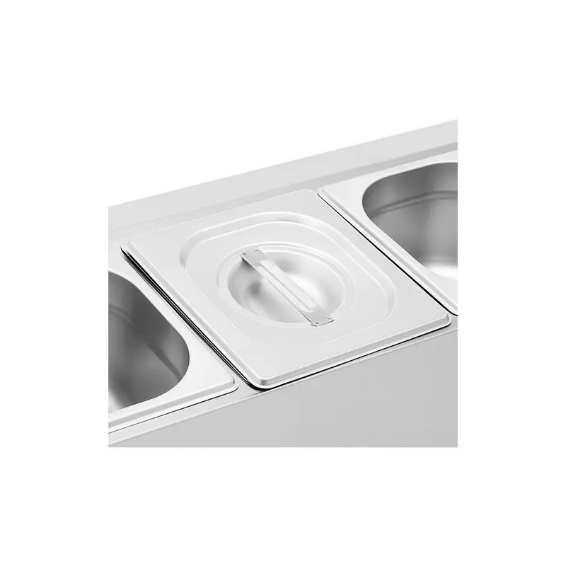 Royal Catering GN-teline 6 kpl GN 1/6 säiliötä kansilla 9,6 l ruostumaton teräs