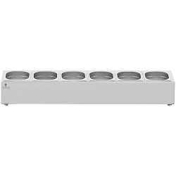 Royal Catering GN-teline 6 kpl GN 1/6 säiliötä kansilla 9,6 l ruostumaton teräs