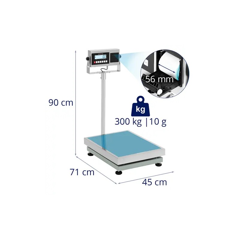 Tasapaino etikettitulostimella 300 kg 0,01 kg 60 x 45 cm