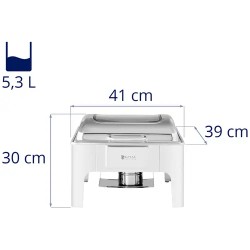 Royal Catering Chafing Dish ruokalämmitin GN 2/3 5,3 l lasi-ikkunalla