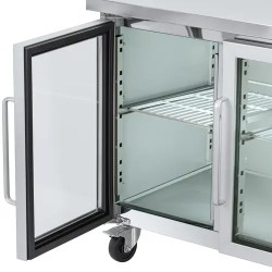 Royal Catering kylmäpöytä 280 l 2 lasiovea 136 x 70 cm ruostumaton teräs