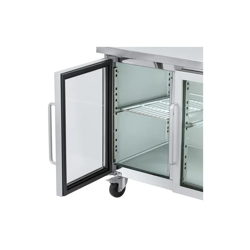Royal Catering kylmäpöytä 280 l 2 lasiovea 136 x 70 cm ruostumaton teräs