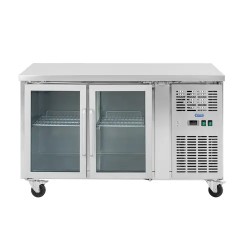Royal Catering kylmäpöytä 280 l 2 lasiovea 136 x 70 cm ruostumaton teräs