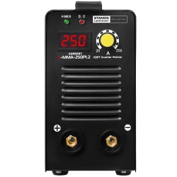 STAMOS S-MMA-250PI.2 puikkohitsaussetti 250 A, 8 m kaapelit ja 10 kg E6013-puikkoja Ø 3,2 x 350 mm