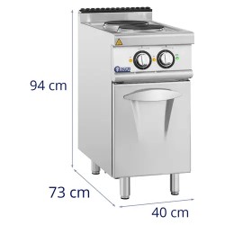 Royal Catering Elektroherd Gastro 5,2 kW 2 levyä alakaapilla