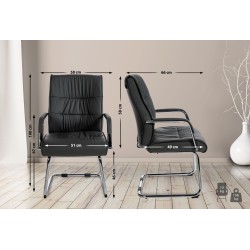 Ergonomiset keinonahkaiset vierailutuolit 2 kpl modernilla muotoilulla