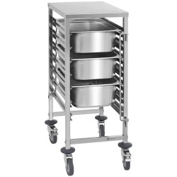 Royal Catering RCTW 7 GN1 1 ruostumattomasta teräksestä valmistettu GN vaunu 7 tasoa 90 kg