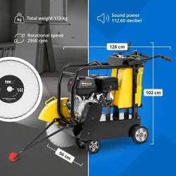 Betonileikkuri 13 PS, 160 mm leikkaussyvyys, sisältää 3 leikkauslaikkaa