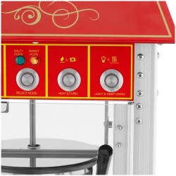 Royal Catering Popcornkone vaunulla 1500 W 5 kg/h Retro-malli punainen