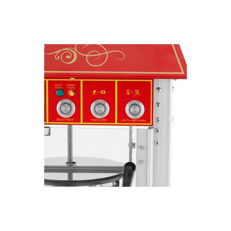 Royal Catering Popcornkone vaunulla 1500 W 5 kg/h Retro-malli punainen