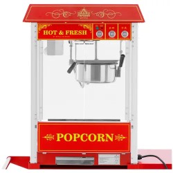 Royal Catering Popcornkone vaunulla 1500 W 5 kg/h Retro-malli punainen