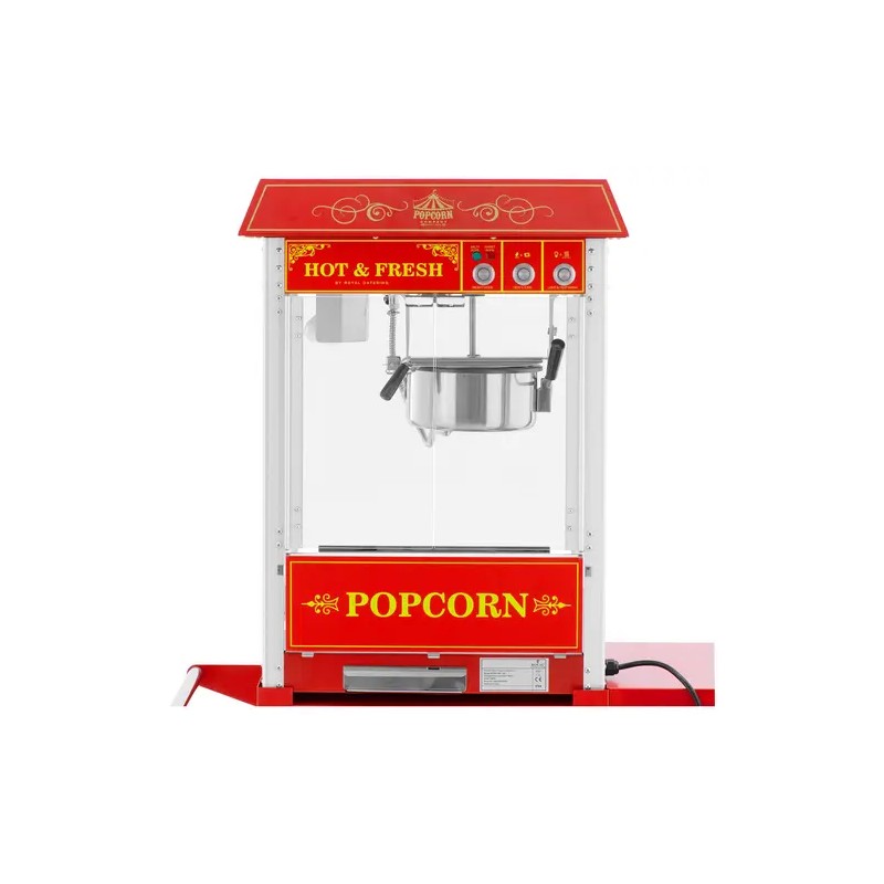 Royal Catering Popcornkone vaunulla 1500 W 5 kg/h Retro-malli punainen