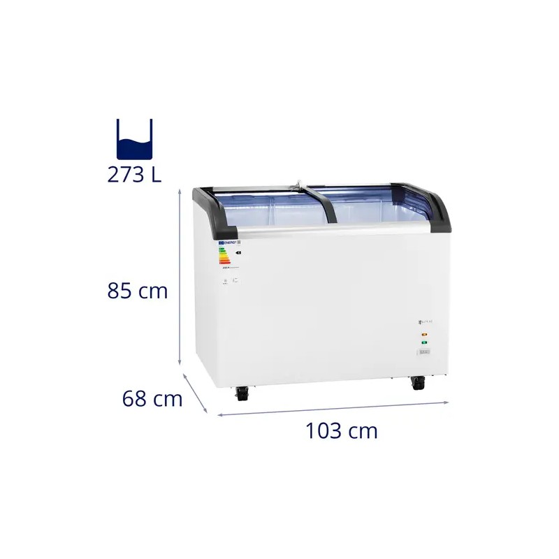 Royal Catering RCFZ-198G pakastin 273 l lasiovilla