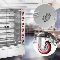 Royal Catering kaasukana-grilli 6 vartaalla, valaistuksella ja pyörillä