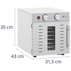 Royal Catering ruoankuivuri 800 W, 8 hyllyä, ruostumaton teräs