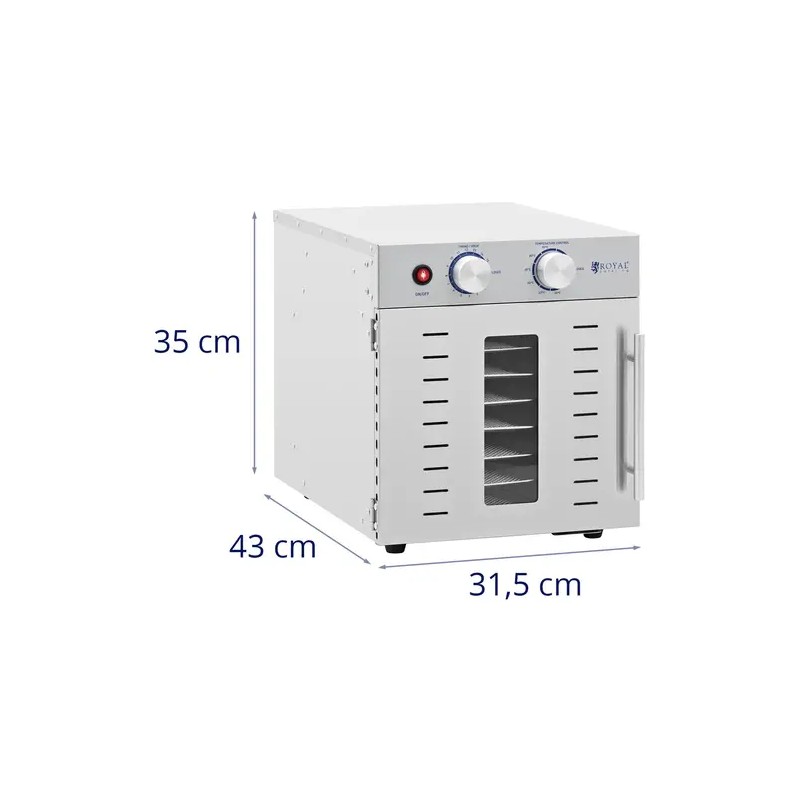 Royal Catering ruoankuivuri 800 W, 8 hyllyä, ruostumaton teräs