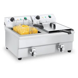 Royal Catering sähköinen kaksoisfryyrinä 2 x 16 l 6400 W poistoventtiileillä