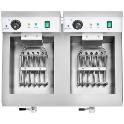 Royal Catering sähköinen kaksoisfryyrinä 2 x 16 l 6400 W poistoventtiileillä