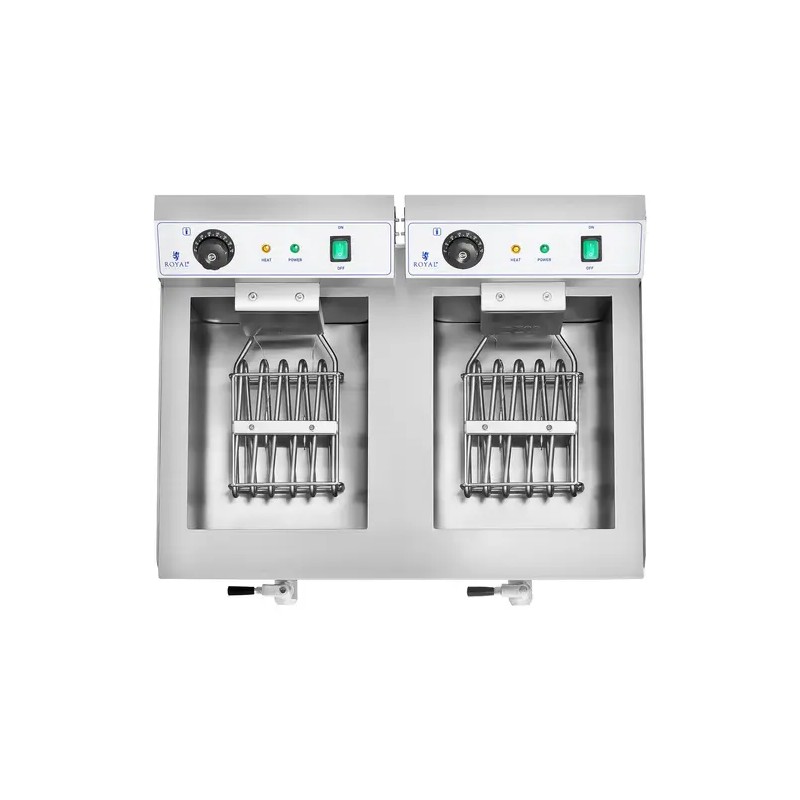 Royal Catering sähköinen kaksoisfryyrinä 2 x 16 l 6400 W poistoventtiileillä