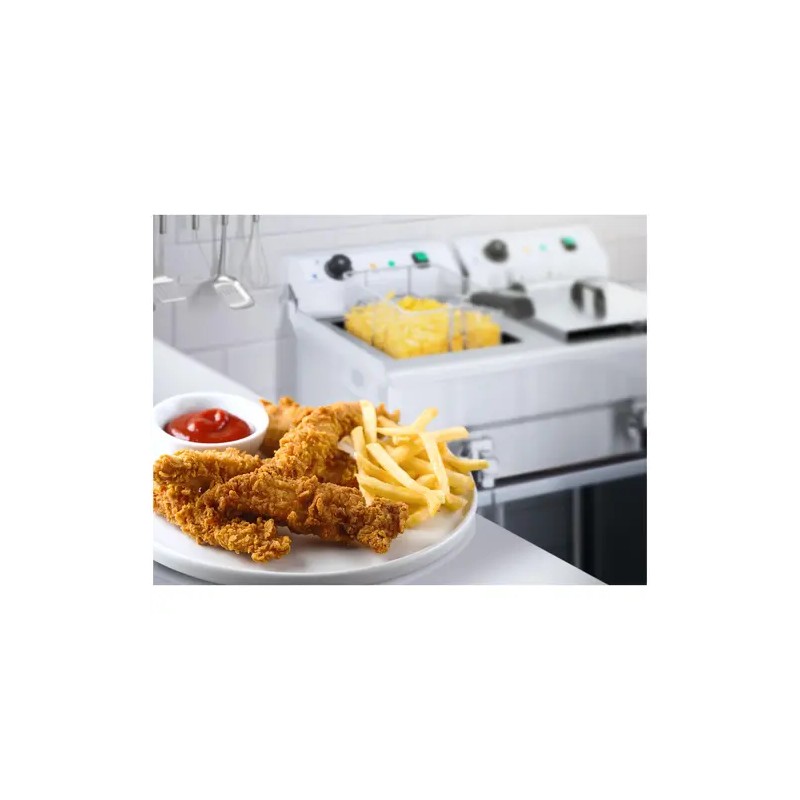 Royal Catering sähköinen kaksoisfryyrinä 2 x 16 l 6400 W poistoventtiileillä