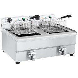Royal Catering sähköinen kaksoisfryyrinä 2 x 16 l 6400 W poistoventtiileillä