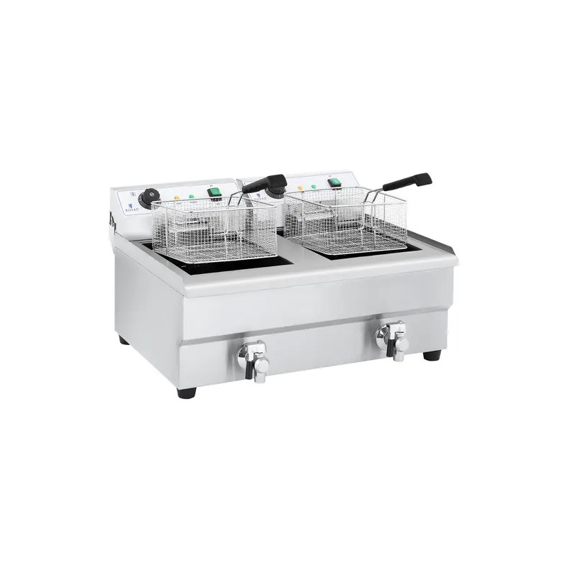 Royal Catering sähköinen kaksoisfryyrinä 2 x 16 l 6400 W poistoventtiileillä