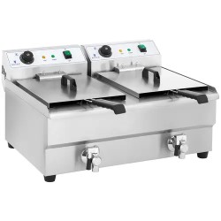 Royal Catering sähköinen kaksoisfryyrinä 2 x 16 l 6400 W poistoventtiileillä
