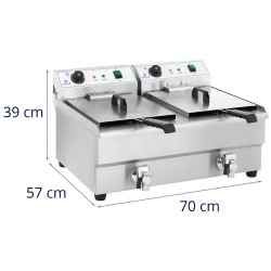 Royal Catering sähköinen kaksoisfryyrinä 2 x 16 l 6400 W poistoventtiileillä