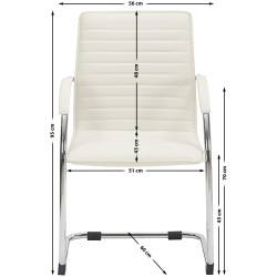 Tyylikäs keinonahkainen vierailutuolipari metallirungolla ja pehmustuksella
