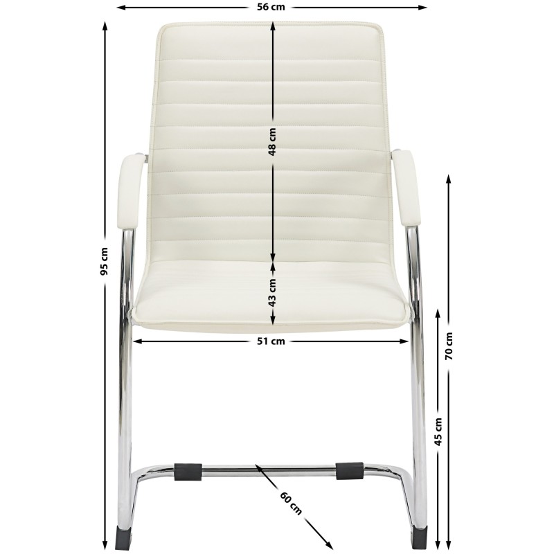 Tyylikäs keinonahkainen vierailutuolipari metallirungolla ja pehmustuksella